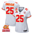 Clyde Edwards-Helaire 25 Kansas City Chiefs Super Bowl LVIII Champions 4X Game Women Jersey - White