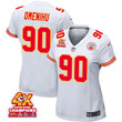 Charles Omenihu 90 Kansas City Chiefs Super Bowl LVIII Champions 4X Game Women Jersey - White