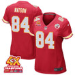 Justin Watson 84 Kansas City Chiefs Super Bowl LVIII Champions 4X Game Women Jersey - Red