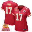 Richie James 17 Kansas City Chiefs Super Bowl LVIII Champions 4X Game Women Jersey - Red