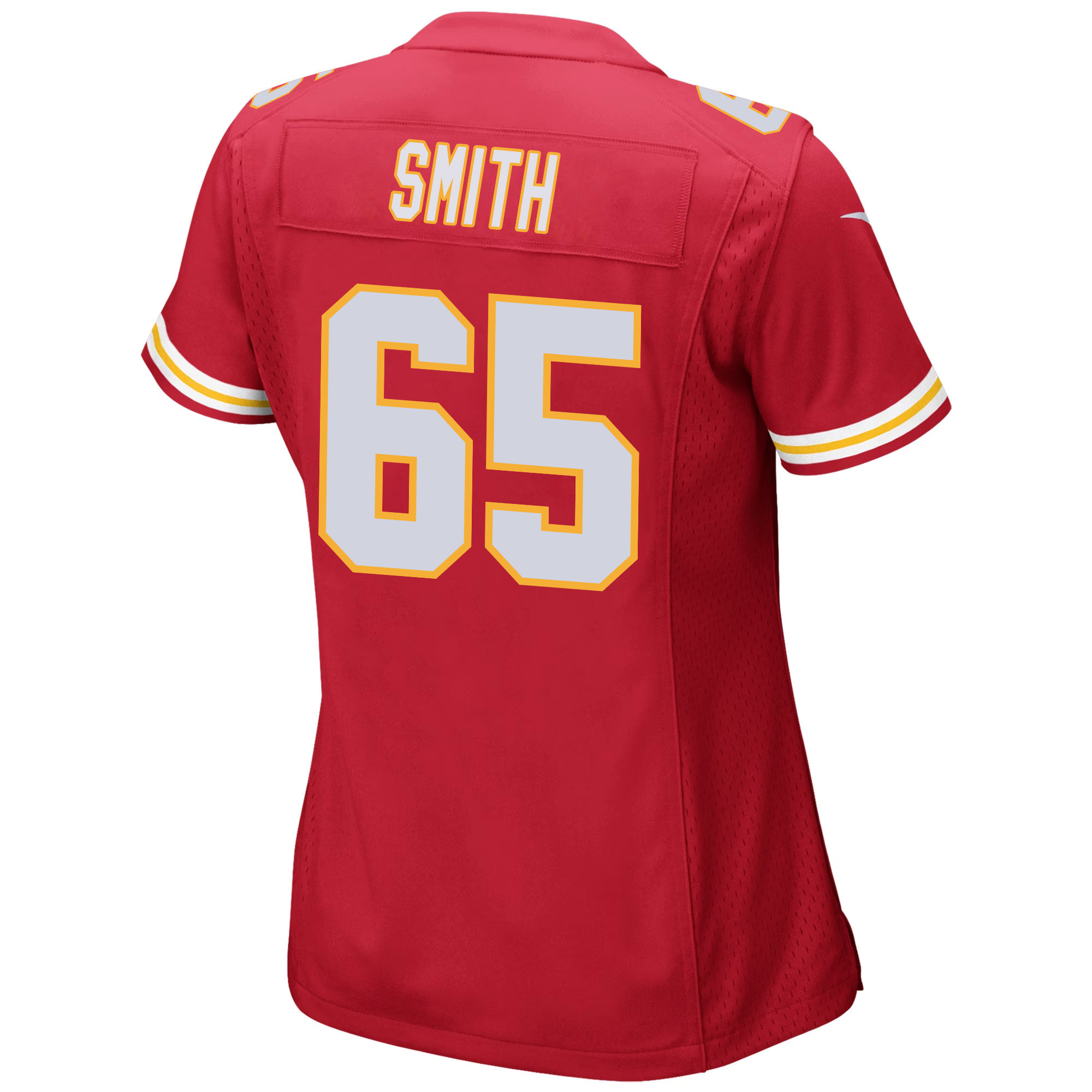 Trey Smith 65 Kansas City Chiefs Super Bowl LVIII Champions 4X Game Women Jersey - Red