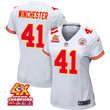 James Winchester 41 Kansas City Chiefs Super Bowl LVIII Champions 4X Game Women Jersey - White