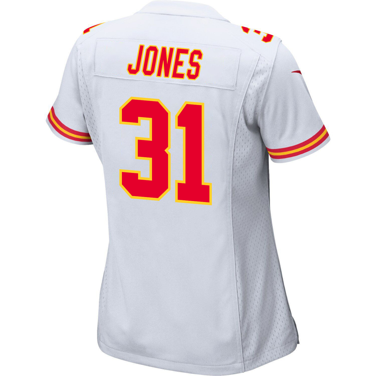Nic Jones 31 Kansas City Chiefs Super Bowl LVIII Champions 4X Game Women Jersey - White