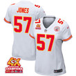 Truman Jones 57 Kansas City Chiefs Super Bowl LVIII Champions 4X Game Women Jersey - White