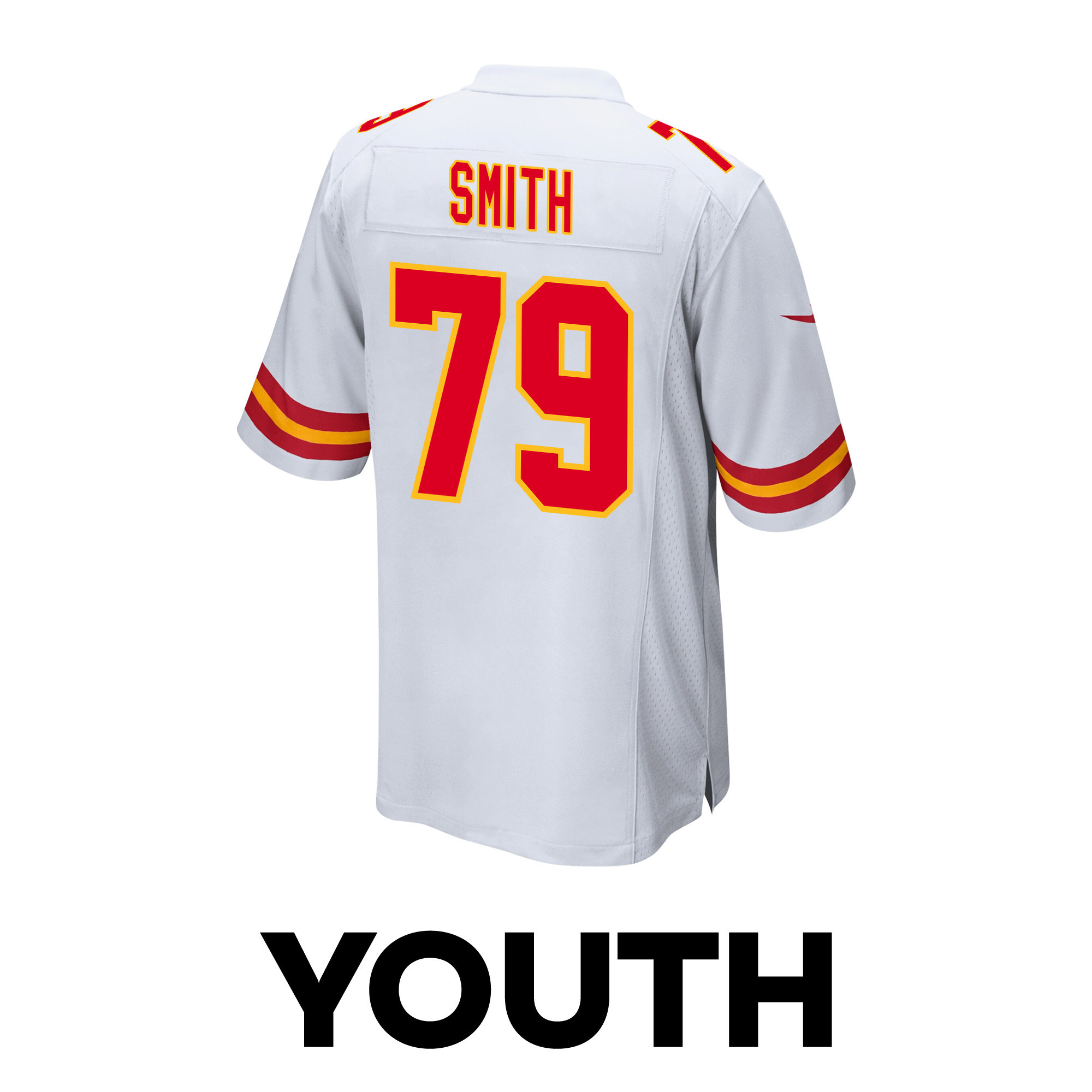 Donovan Smith 79 Kansas City Chiefs Super Bowl LVIII Champions 4X Game YOUTH Jersey - White