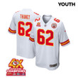 Joe Thuney 62 Kansas City Chiefs Super Bowl LVIII Champions 4X Game YOUTH Jersey - White