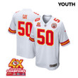 Willie Gay 50 Kansas City Chiefs Super Bowl LVIII Champions 4X Game YOUTH Jersey - White