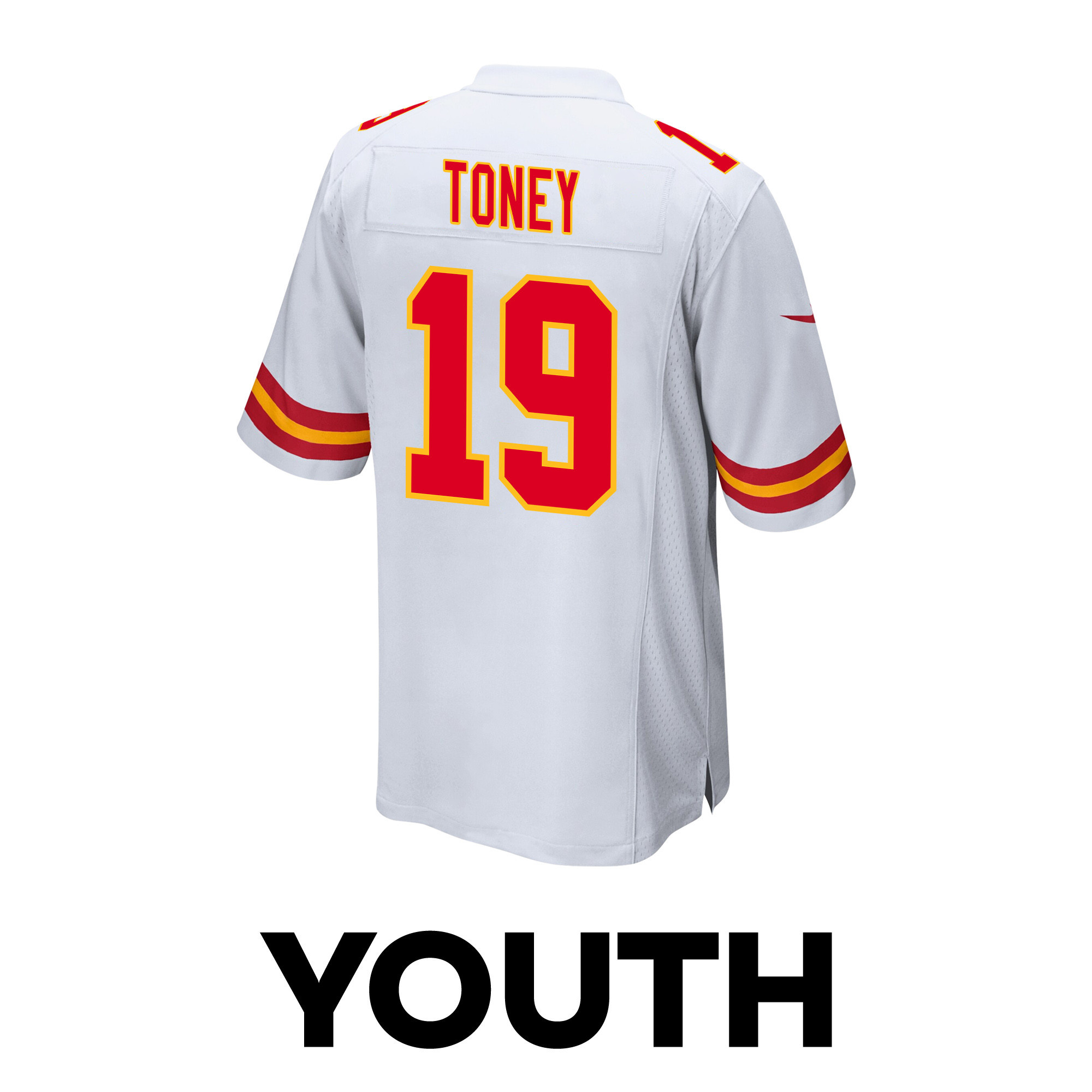 Kadarius Toney 19 Kansas City Chiefs Super Bowl LVIII Champions 4X Game YOUTH Jersey - White