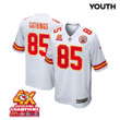 Izaiah Gathings 85 Kansas City Chiefs Super Bowl LVIII Champions 4X Game YOUTH Jersey - White