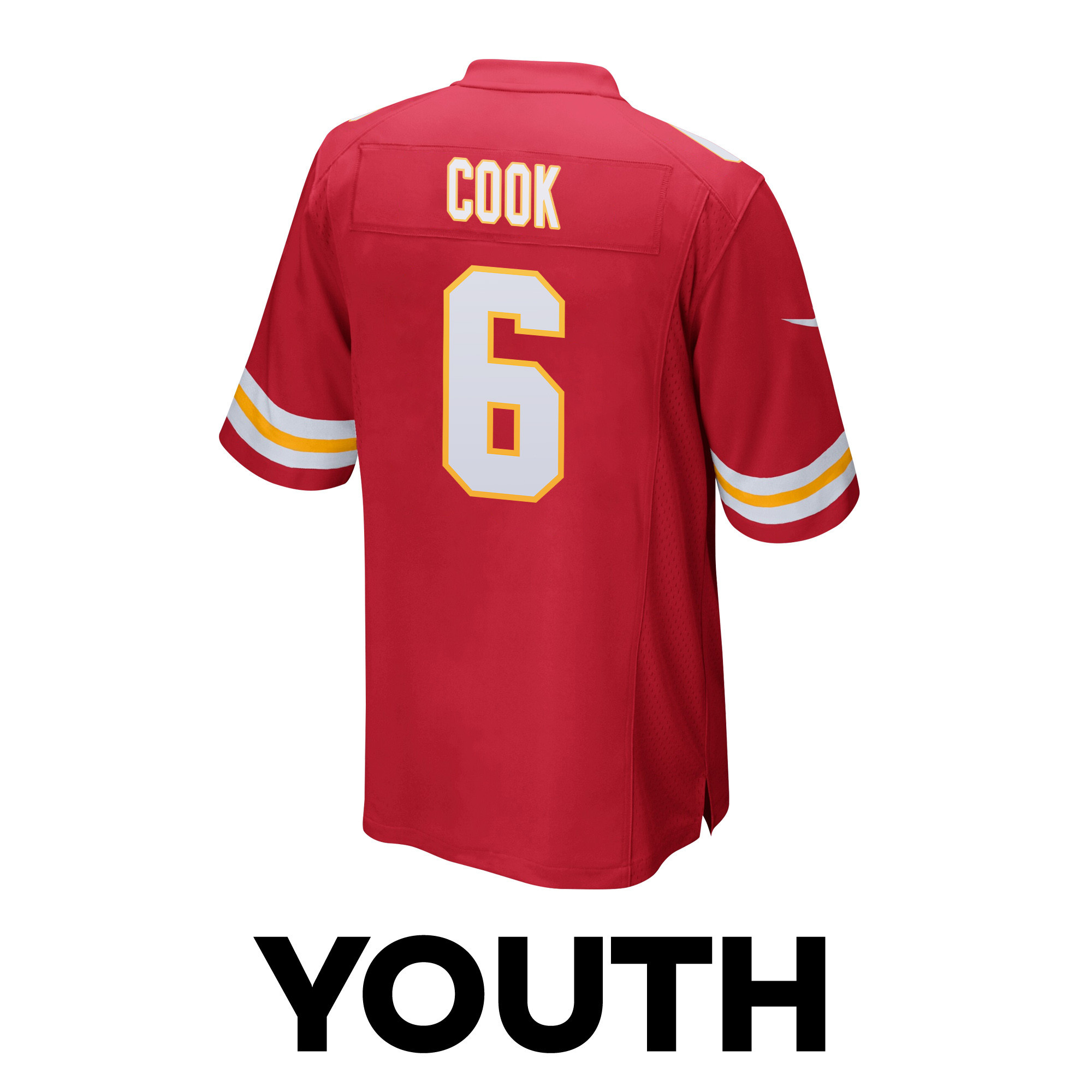 Bryan Cook 6 Kansas City Chiefs Super Bowl LVIII Champions 4X Game YOUTH Jersey - Red