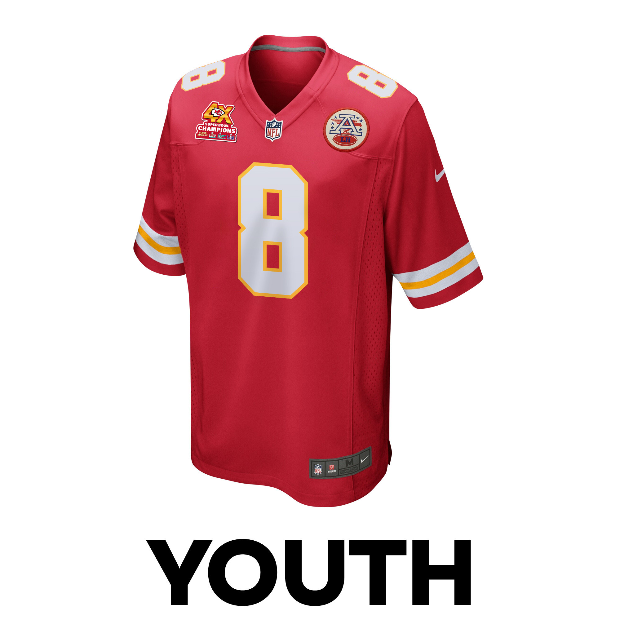 Justyn Ross 8 Kansas City Chiefs Super Bowl LVIII Champions 4X Game YOUTH Jersey - Red