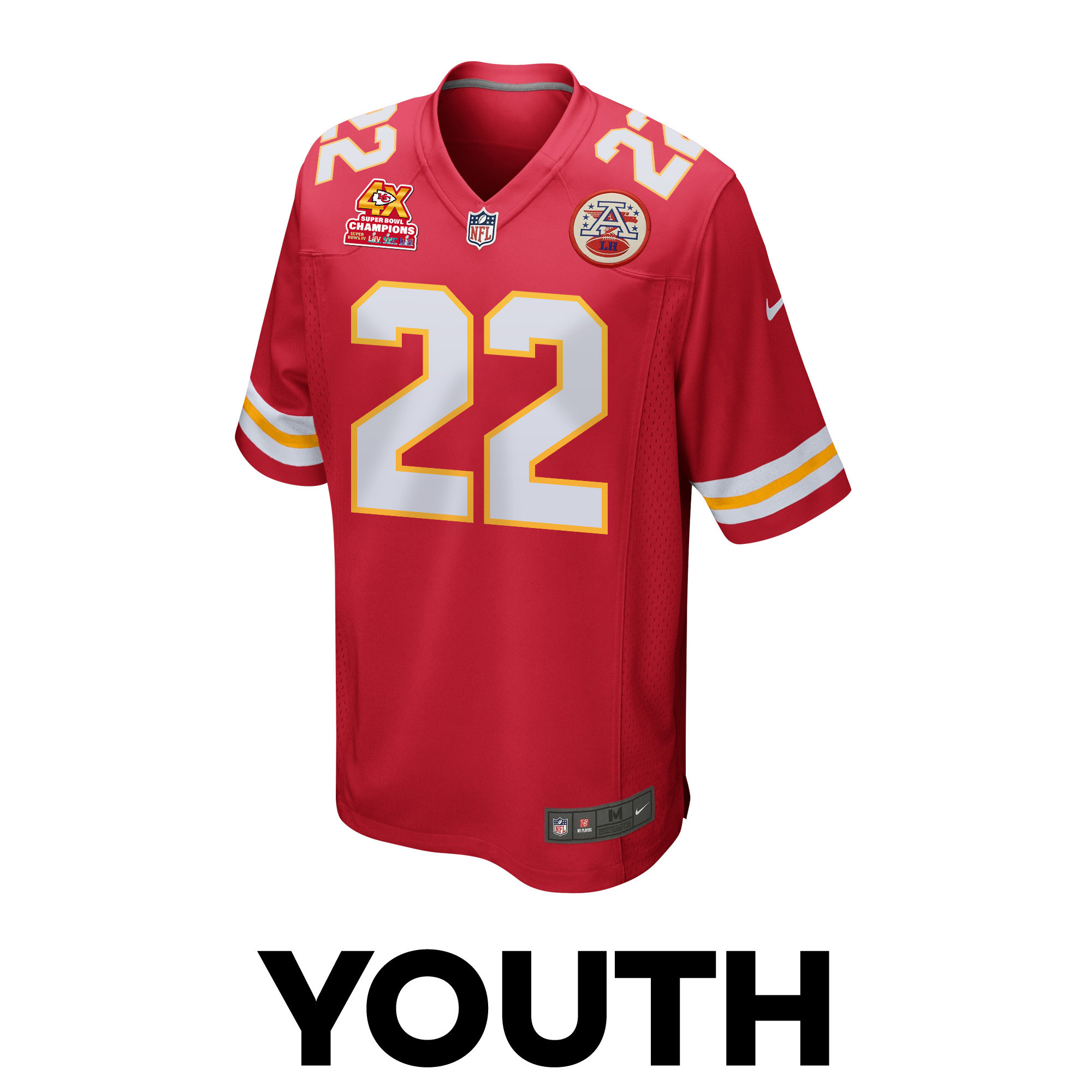 Trent McDuffie 22 Kansas City Chiefs Super Bowl LVIII Champions 4X Game YOUTH Jersey - Red