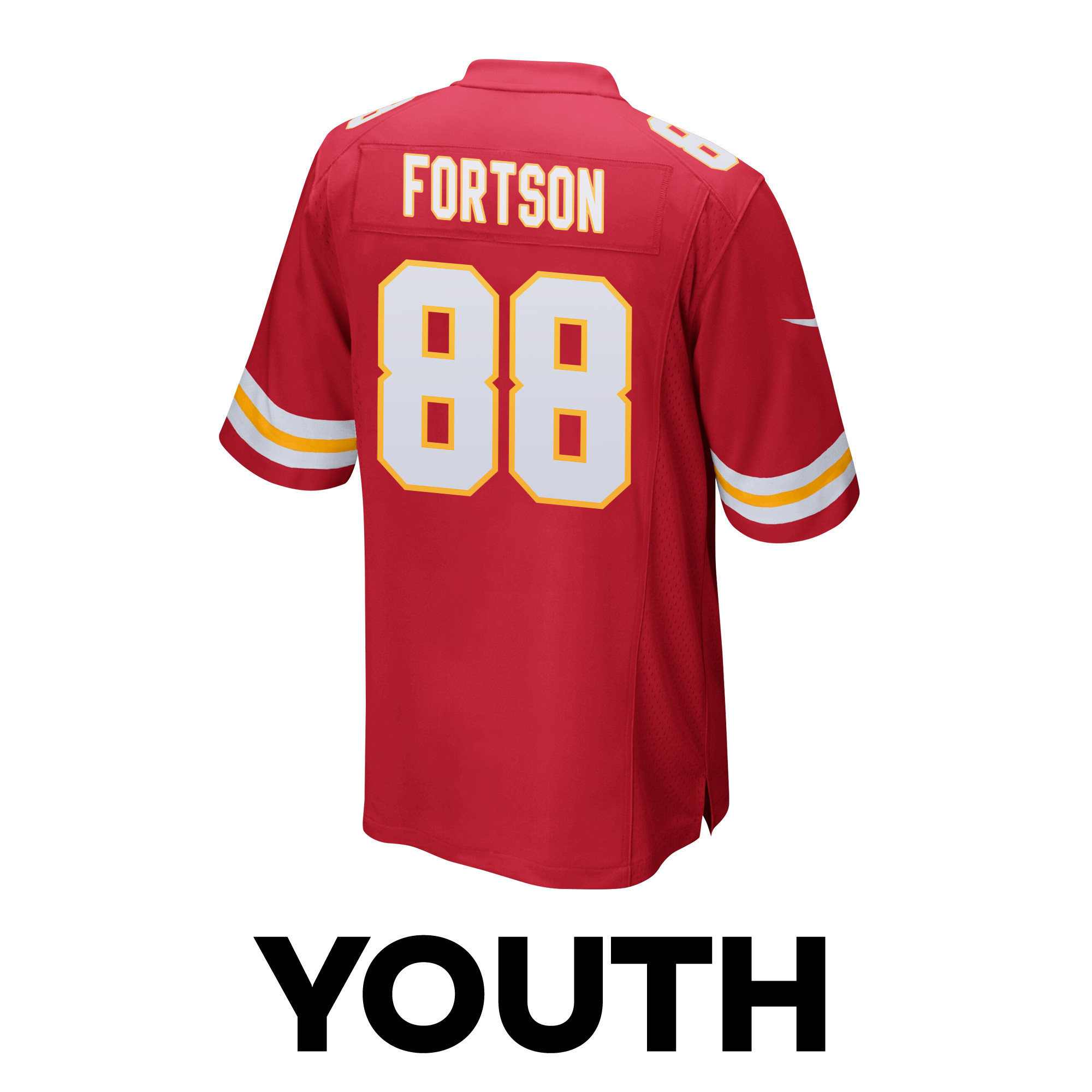 Jody Fortson 88 Kansas City Chiefs Super Bowl LVIII Champions 4X Game YOUTH Jersey - Red