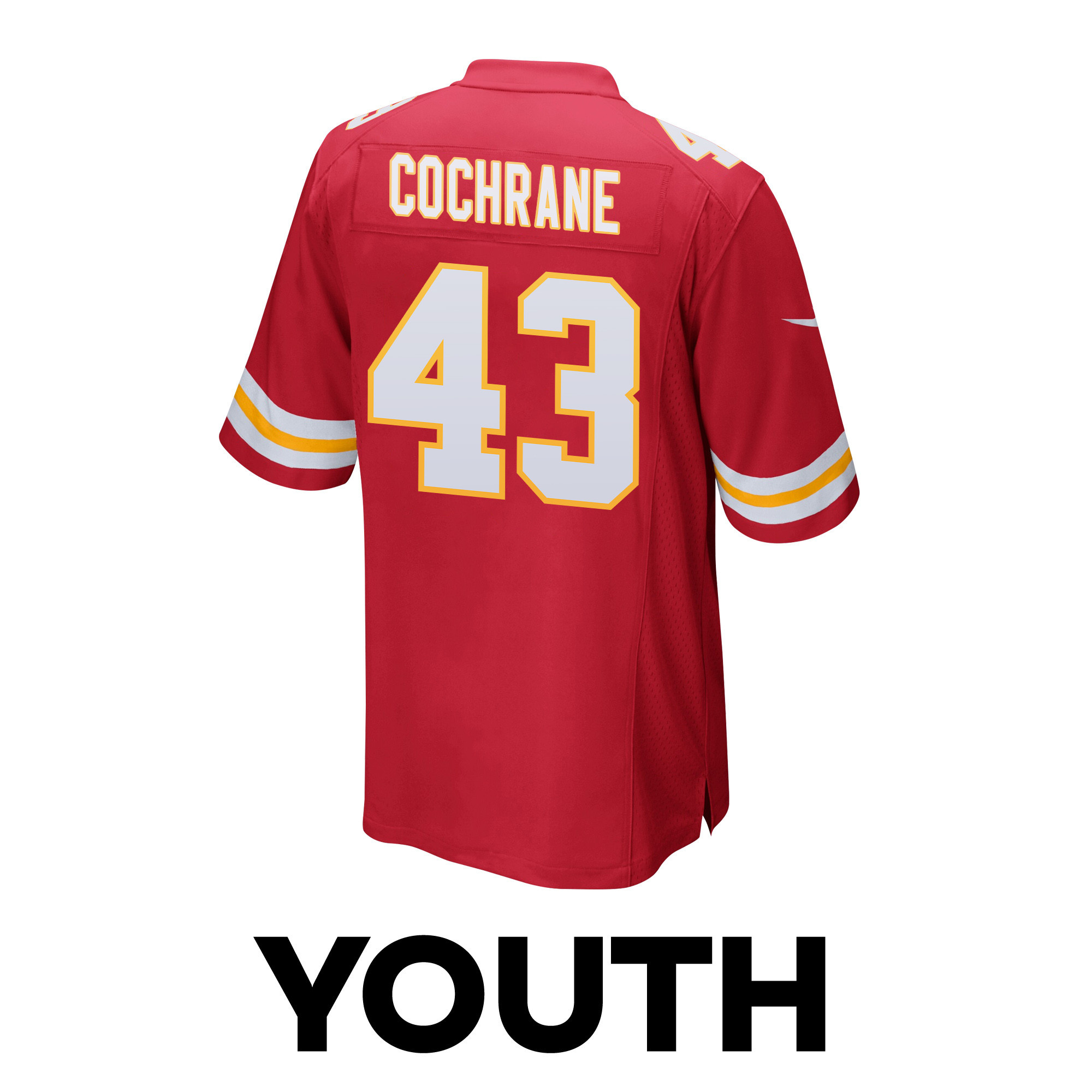 Jack Cochrane 43 Kansas City Chiefs Super Bowl LVIII Champions 4X Game YOUTH Jersey - Red