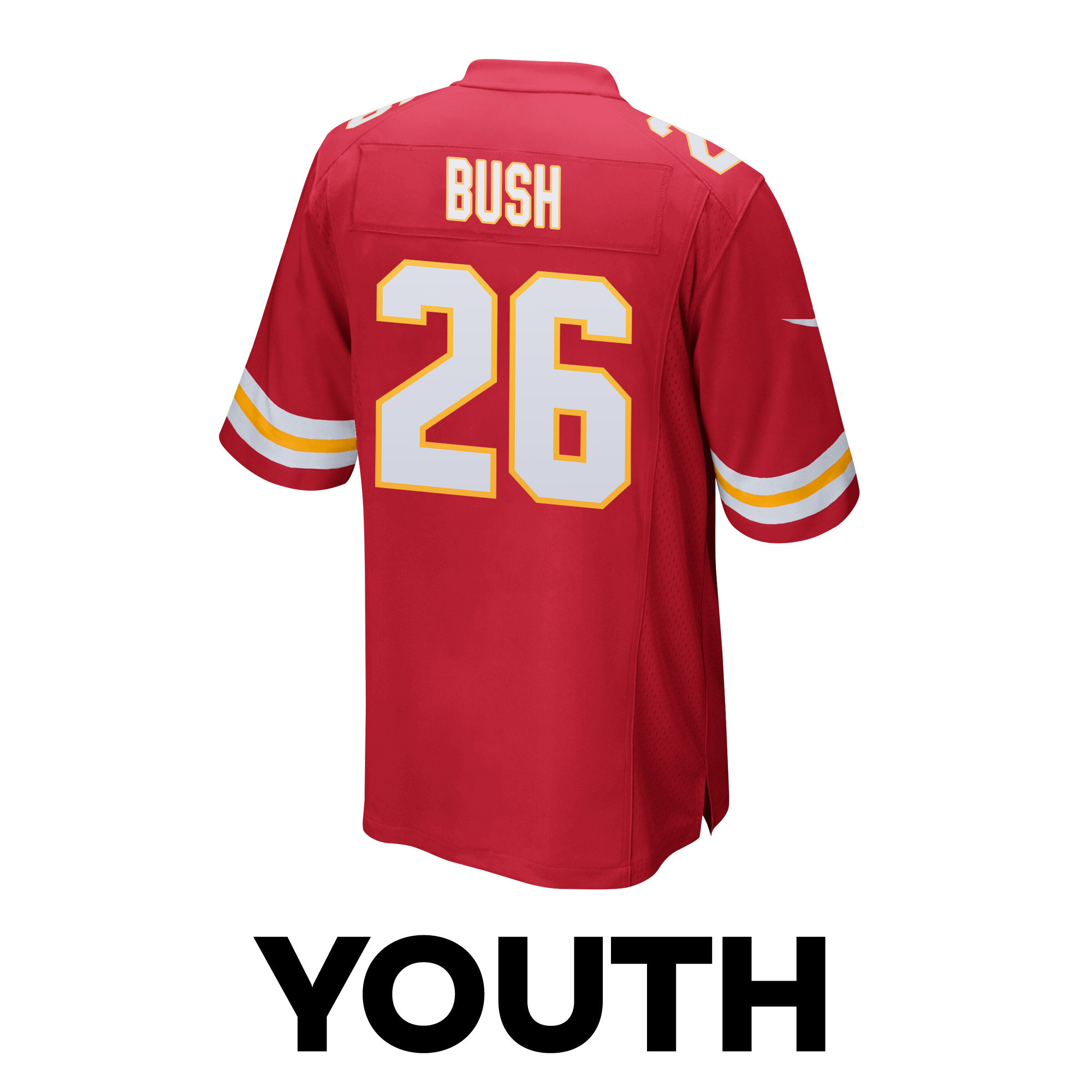Deon Bush 26 Kansas City Chiefs Super Bowl LVIII Champions 4X Game YOUTH Jersey - Red