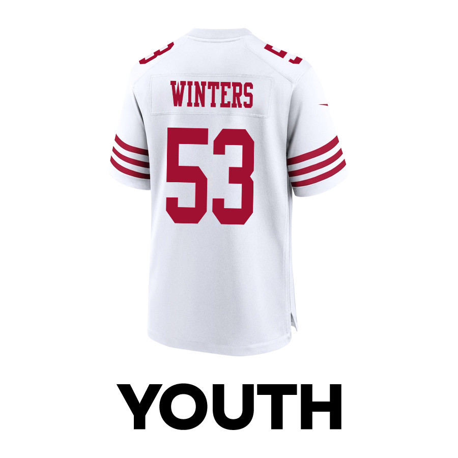 Dee Winters 53 San Francisco 49ers 2024 Divisional Patch Game YOUTH Jersey - White