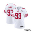 Kalia Davis 93 San Francisco 49ers 2024 Divisional Patch Game YOUTH Jersey - White