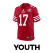 Brandon Allen 17 San Francisco 49ers 2024 Divisional Patch Game YOUTH Jersey - Scarlet