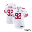 Chase Young 92 San Francisco 49ers 2024 Divisional Patch Game YOUTH Jersey - White