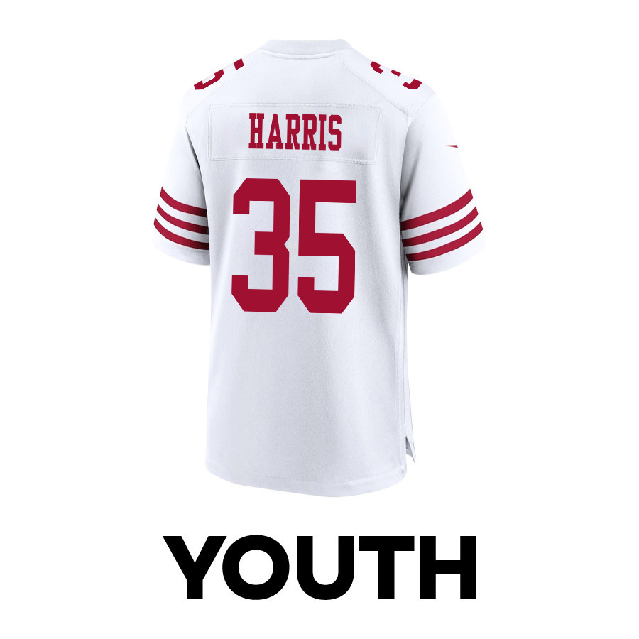 Erik Harris 35 San Francisco 49ers 2024 Divisional Patch Game YOUTH Jersey - White