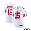 Jauan Jennings 15 San Francisco 49ers 2024 Divisional Patch Game YOUTH Jersey - White
