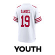 Deebo Samuel 19 San Francisco 49ers 2024 Divisional Patch Game YOUTH Jersey - White