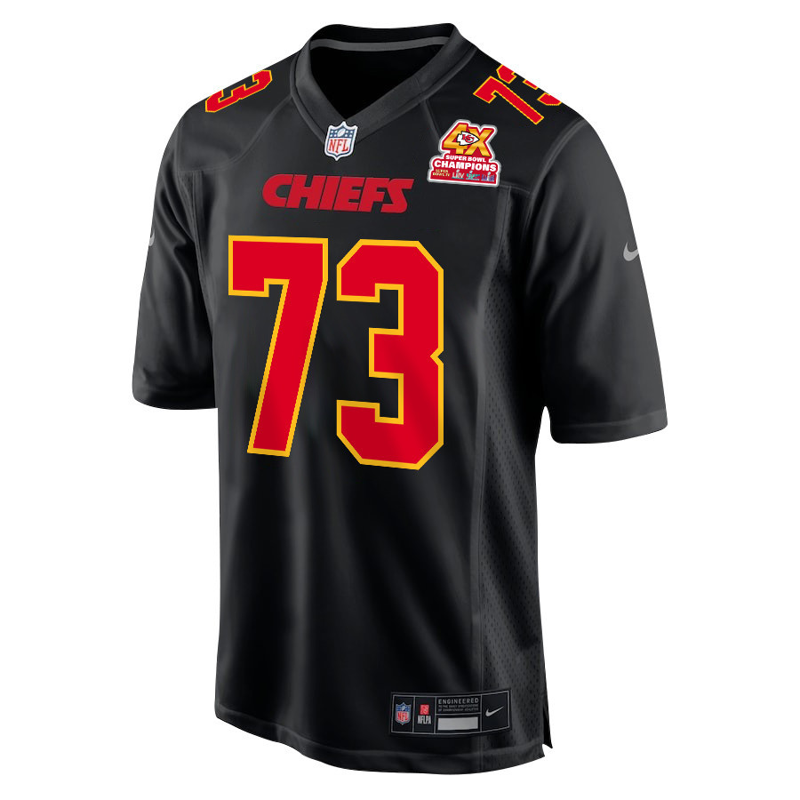 Nick Allegretti 73 Kansas City Chiefs Super Bowl LVIII Champions 4X Fashion Game Men Jersey - Carbon Black