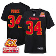 Deneric Prince 34 Kansas City Chiefs Super Bowl LVIII Champions 4X Fashion Game YOUTH Jersey - Carbon Black