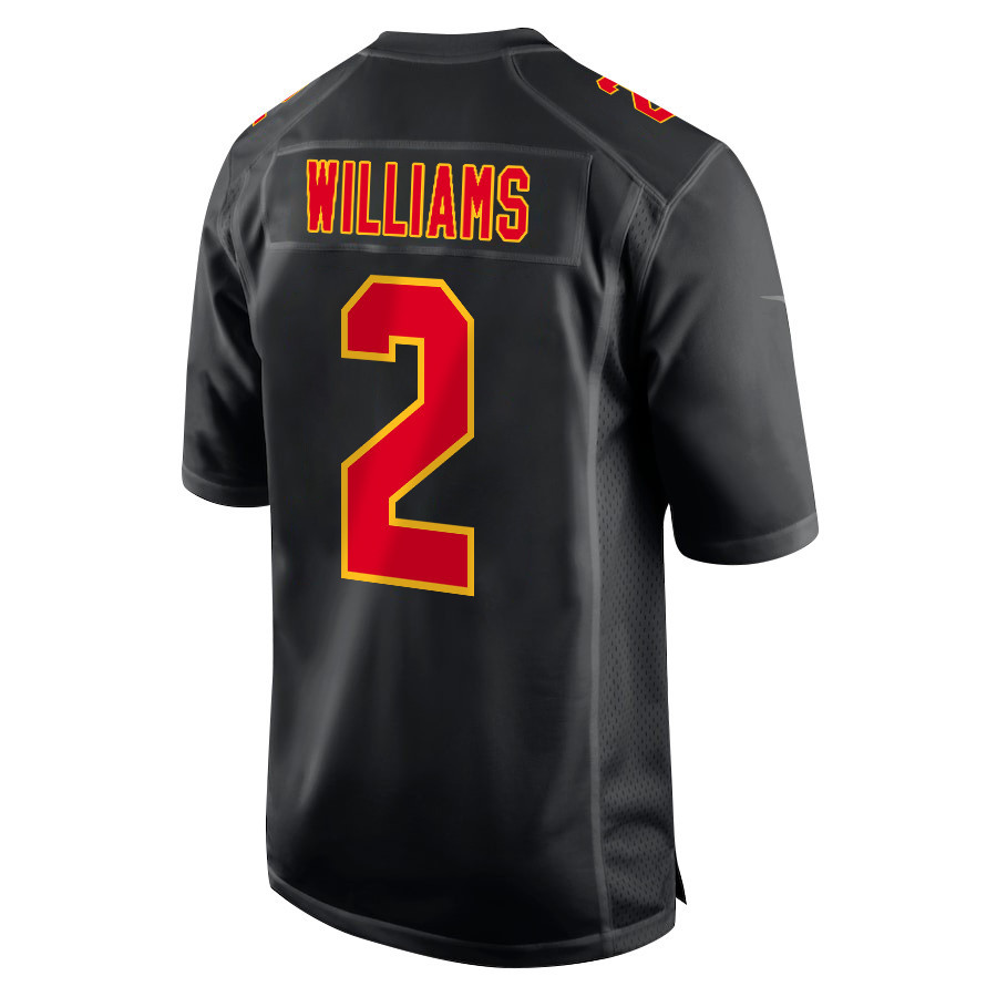 Joshua Williams 2 Kansas City Chiefs Super Bowl LVIII Champions 4 Stars Patch Fashion Game Men Jersey - Carbon Black