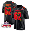 Joe Thuney 62 Kansas City Chiefs Super Bowl LVIII Champions 4 Stars Patch Fashion Game Men Jersey - Carbon Black