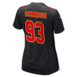 Matt Dickerson 93 Kansas City Chiefs Super Bowl LVIII Champions 4 Stars Patch Fashion Game Women Jersey - Carbon Black