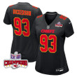 Matt Dickerson 93 Kansas City Chiefs Super Bowl LVIII Champions 4 Stars Patch Fashion Game Women Jersey - Carbon Black