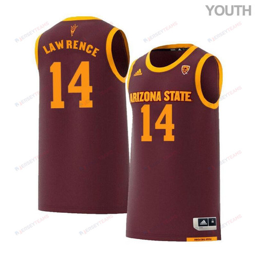 Youth 14 Kimani Lawrence Maroon Retro Arizona State Sun Devils Basketball Jersey