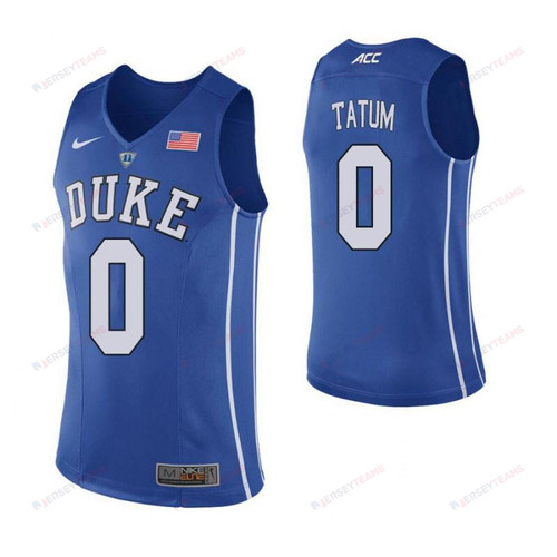 Men 0 Jayson Tatum Blue Elite Duke Blue Devils Basketball Jersey