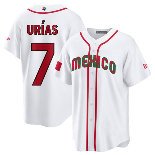 Mexico Julio Urias White Blue Gold 2023 World Baseball Classic Jersey – US  Soccer Hall