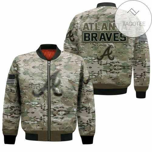 Atlanta Braves Bomber Jacket 3D Printed - Camouflage