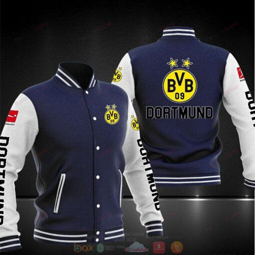 Borussia Dortmund Navy Blue - AOP Varsity Jacket - All-Over-Printed Jacket