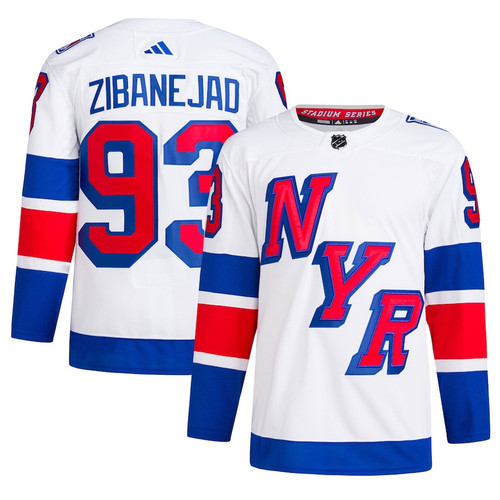 Mika Zibanejad 93 New York Rangers 2024 Stadium Series Primegreen Men Jersey - White