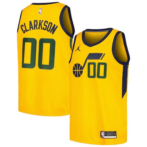 Jordan Clarkson 00 Utah Jazz Swingman Player Jersey - Statement Edition - Yellow