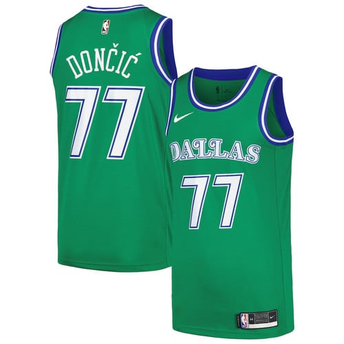Luka Dončić 77 Dallas Mavericks Swingman Player Jersey - Classic Edition - Green