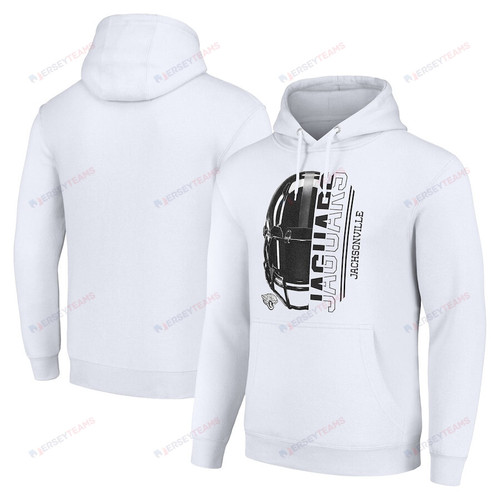 Jacksonville Jaguars Half Helmet Logo Pullover Hoodie - White