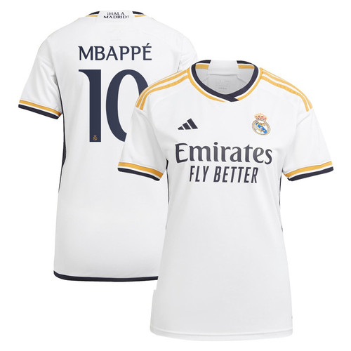 Kylian Mbappe 10 Real Madrid 2023/24 Home Women Jersey - White