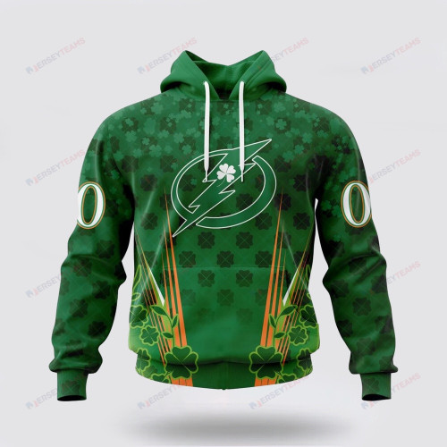 Tampa Bay Lightning Design For St Patrick Day Custom All Over Printed Pullover Hoodie - Green