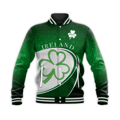 Ireland Rugby Rb Celtic And Shamrock Baseball Jacket - Green