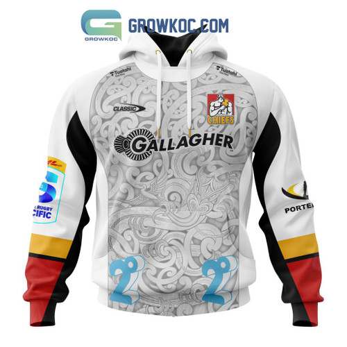 Gallagher Chiefs 2024 Away Super Rugby Fan Custom All Over Printed Pullover Hoodie - White