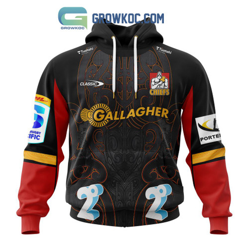 Gallagher Chiefs 2024 Home Super Rugby Fan Custom All Over Printed Pullover Hoodie - Black
