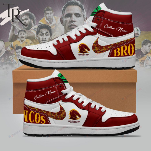 NRL Brisbane Broncos Custom Name Limited Air Jordan 1 Shoes Sneakers