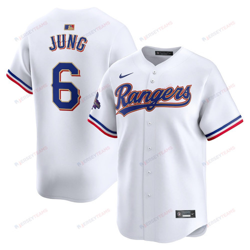 Josh Jung 6 Texas Rangers 2024 Gold Collection Limited Jersey - White