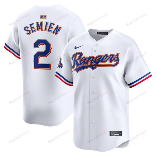 Marcus Semien 2 Texas Rangers 2024 Gold Collection Limited Jersey - White