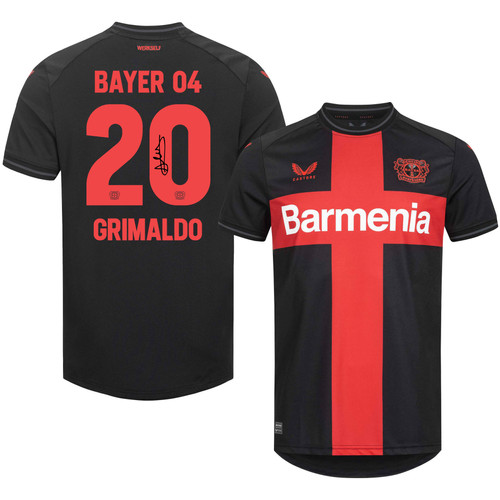 Alejandro Grimaldo 20 Signed Bayer 04 Leverkusen Home Men Jersey - Black